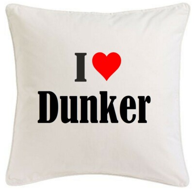 KISSENBEZUG I LOVE DUNKER 40CMX40CM AUS MIKROFASER