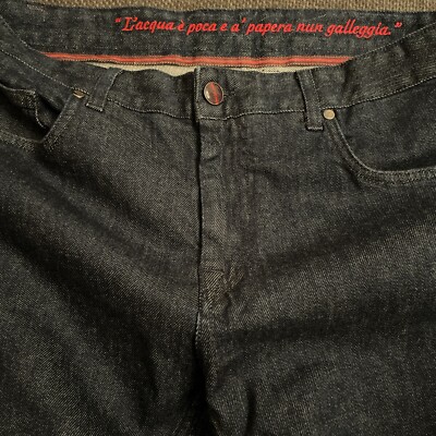 690$ ISAIA NAPOLI Dry Denim Jeans Trousers Pant Cotton Elastane 34 R