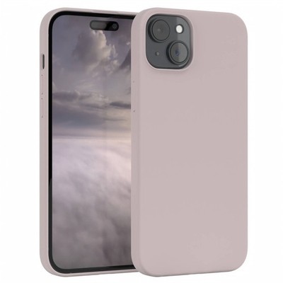 Silikonhülle für Apple iPhone 15 Plus Handyhülle Schutz Hülle Cover Rosabraun