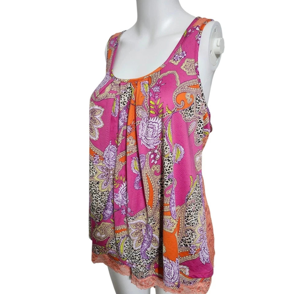 Женский пижамный набор In bloom by Jonquil Цвет розовый Пейсли Леопард и Кружево Средний 2 шт. - Изображение 4 из 4