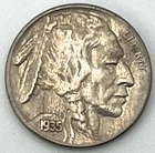 1935 S Buffalo Nickel Five Cent FULL DATE HORN TAIL 5c Indian Head BETTER COIN