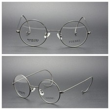 Exquisit 44mm Round Grey wire temple Eyeglass frames Eyewear Vintage glasses