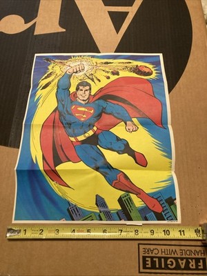 Vintage 1979 SUPERMAN Punching Meterorite Post Cereal 11x14'' Poster DC Comics