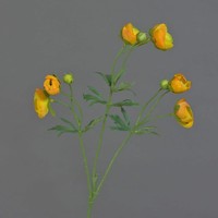 Artplants Ranunkel KüNstlich Yaris, Gelb-Orange, 65Cm, Ø3-4,5Cm