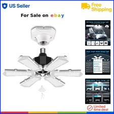 Motion Sensor Garage Light Plastic Modern Ceiling Fixture Bright LED