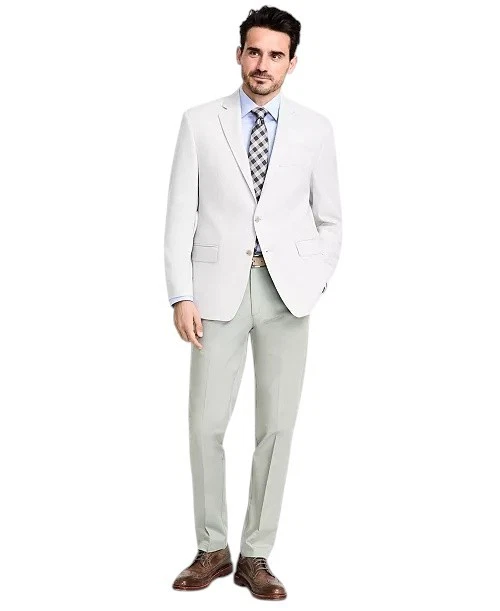 Michael Kors Mens Classic fit Sport Coat Blazer 38 R Light Gray Herringbone