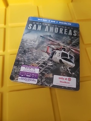 San Andreas (2015, Blu-ray/DVD) OOP Target Exclusive Steelbook Brand New 