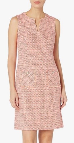 Abito Karl Lagerfeld Paris taglia 12 rosa Boucle’ Shift donna designer foderato