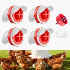 VEVOR DIY Chicken Feeder 4 Feed Ports Rainproof Poultry Feeder Automatic Gravity