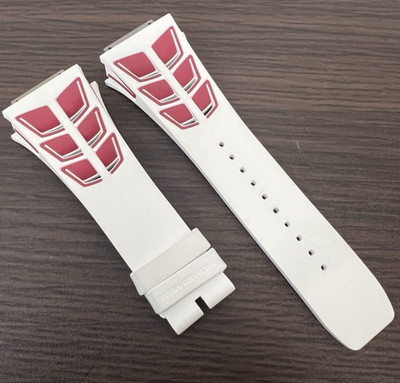 Richard Mille White Red Rubber Strap / Band RM11-03 11-03M