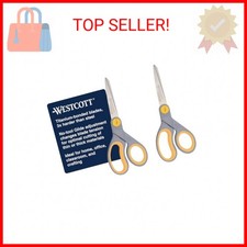 Westcott 8  Titanium Bonded Scissors with Adjustable Glide and Soft Handle, 2-Pa