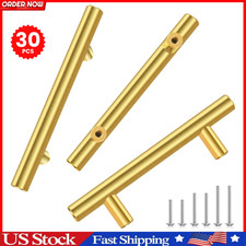 30 Pack 5 Inch Kitchen Cabinet Handles Brushed Brass Cabinet Pulls Gold Drawer