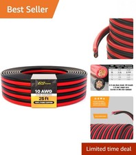 OFC Pure Copper 10 Gauge Speaker Wire - 25ft High-Performance Electrical Cable