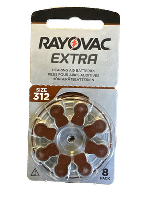 Rayovac Extra Hearing Aid Batteries Size 312 8 Pack New Sealed exp 06/2029