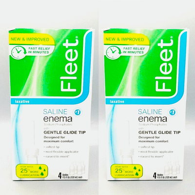 #ad 4PK Fleet LAXATIVE Saline Enema Gentle Glide Tip 4.5oz Damaged Boxes 9 26 $14.93