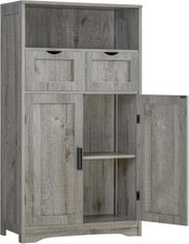 Storage Cabinet with 2 Drawers  2 Adjustable Shelves  Kitchen Cabinet