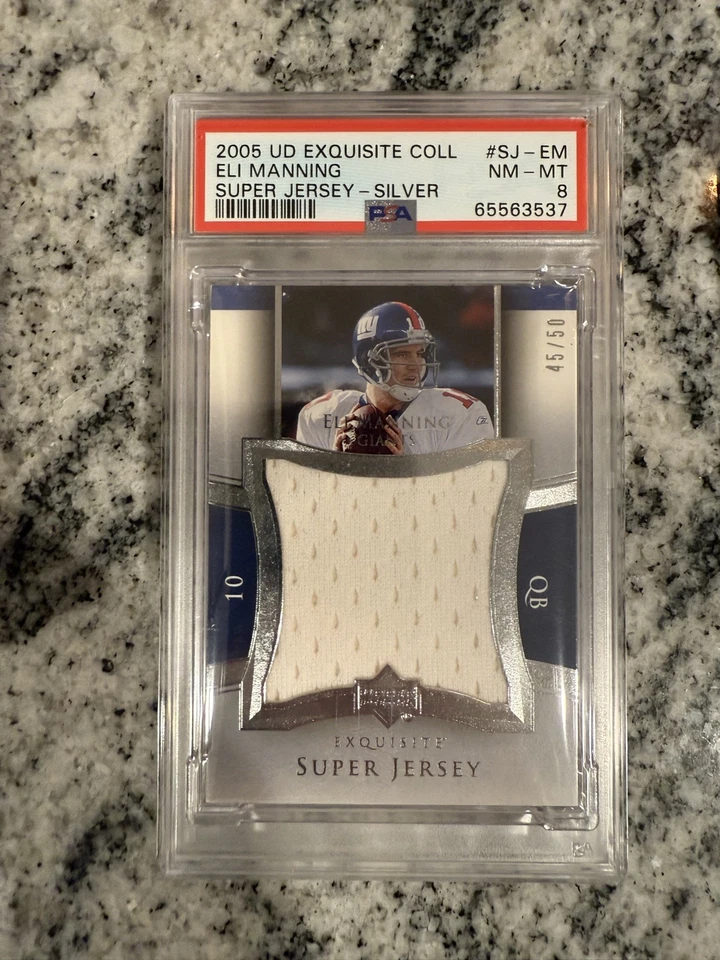 2005 2006 2007 Upper Deck Exquisite collection patch ELI MANNING Silver Lot PSA - Image 4 of 4