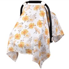 Muslin Baby Car Seat Cover, Infant Carseat Canopy for Girls Boys