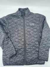 TYR Men’s Nano Puff Jacket Puffer Black Full Zip Size M Packable Lightweight