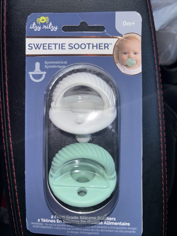 Itzy Ritzy Sweetie Soother Pacifier Set in Mint and White - 2 PK | eBay