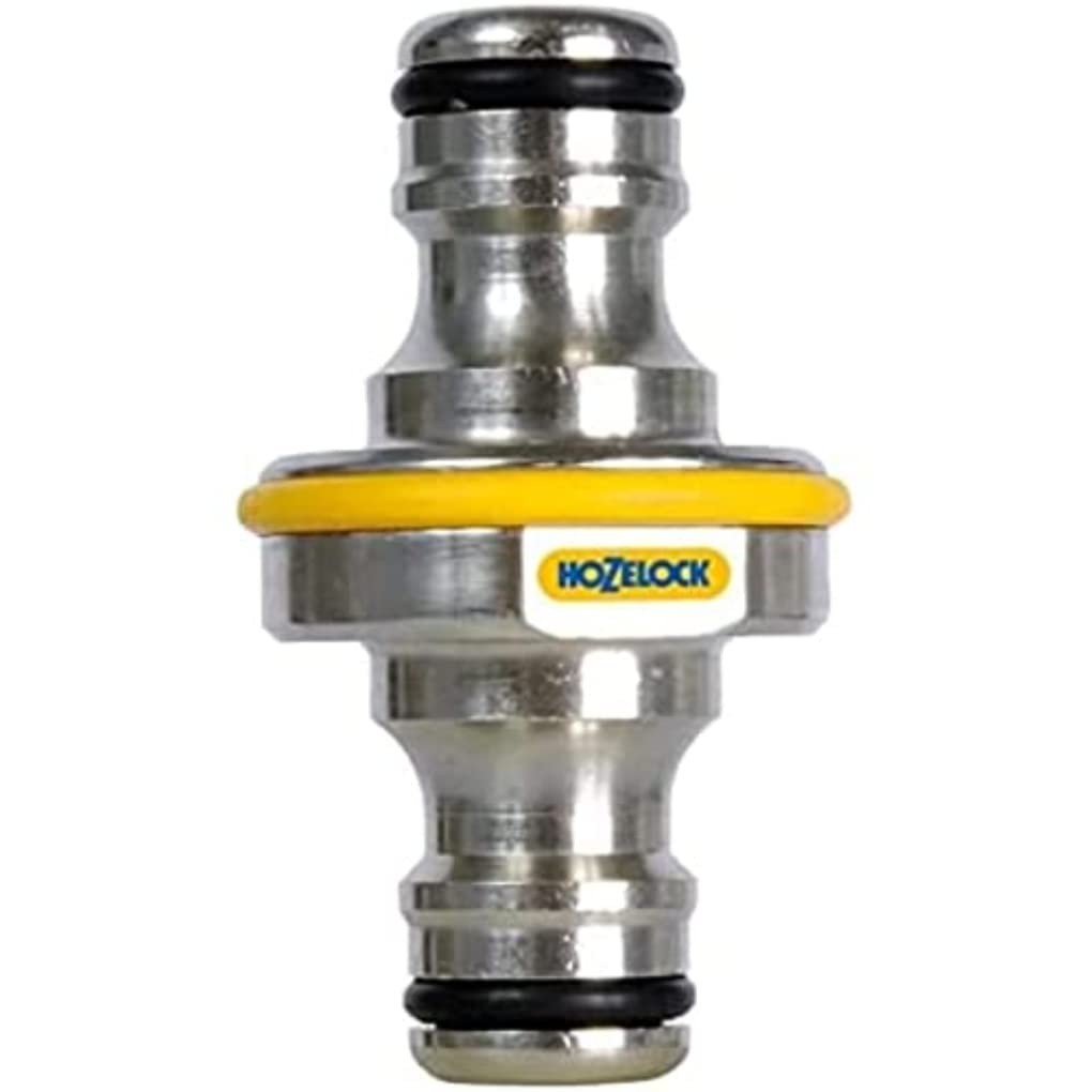 HOZELOCK - Double Male Hose Connector Pro : Ideal for One Size, Silver