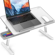 Besign LT05 Adjustable Laptop Table, Lap Desk, Portable Standing Bed Desk, Fo...