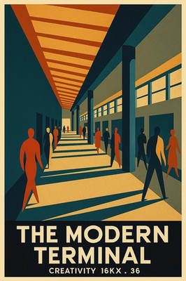 The Modern Terminal Poster - Art Deco Style c1920s 24x36  RARE Reprint   !