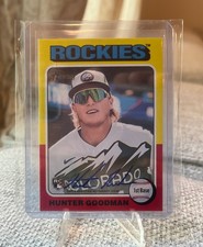 2024 Topps Heritage High Number Hunter Goodman Real One Auto RC On card ROCKIES