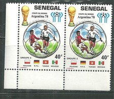 SÉNÉGAL 482 MNH PAIRE 11ÈME COUPE DU MONDE SCV 1.10
