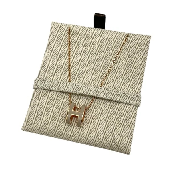 HERMÈS Mini collana Hermes Pop H media usata beige x oro rosa 211024