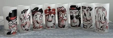 1950’s Federal Gay Fad Glasses 8 Glass Set Rich Man Poor Man Beggar Man Thief