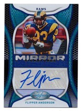 2022 Certified FLIPPER ANDERSON #MS-FA Mirror Teal Mirror Signatures Auto /25