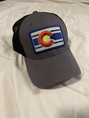 Colorado Flag Patch Gray Black Adjustable Mesh Back Trucker Hat Unisex One Size - Image 1 of 2