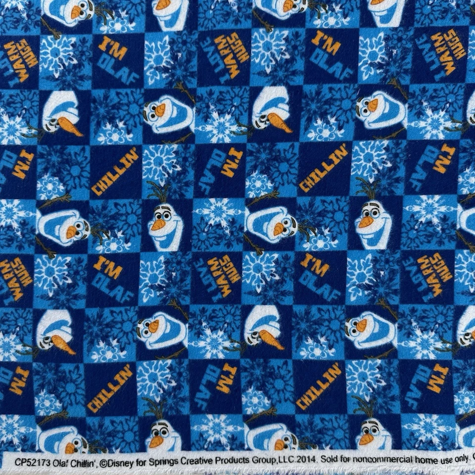Disney Frozen Olaf Chillin' Flannel Fabric 41 x 34 inch Piece, 2014 - Image 2 of 4