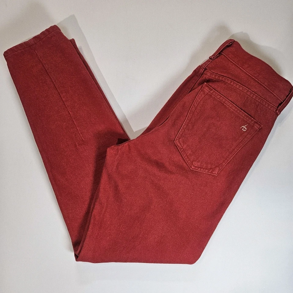 Rag & Bone Womens Jeans Size 27 Bull Red Skinny Made In The USA Mid Rise Denim - Image 2 of 4