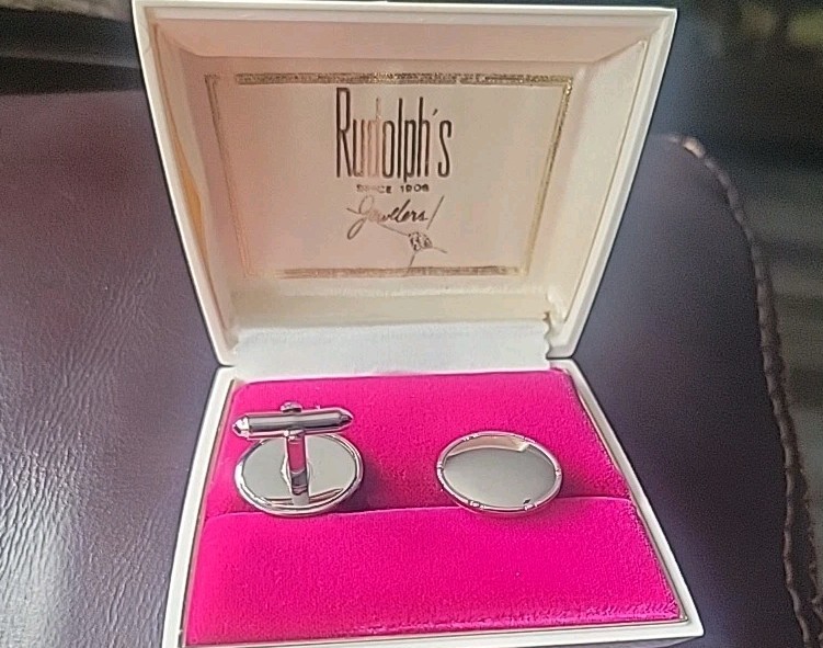 Solid Sterling Silver 925 Cufflinks Solid Style O… - image 7