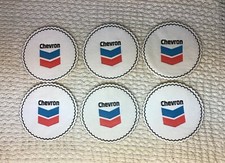 Raro Lote De Colección de 6 Chevron Standard Oil 4" Fieltro Posavasos Gas Publicidad 331A