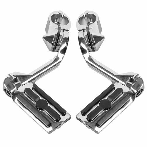 Mustache Engine Guard Crash Bar Foot Peg Clamps Fit For Softail Fatboy 00-17 US - Picture 5 of 10