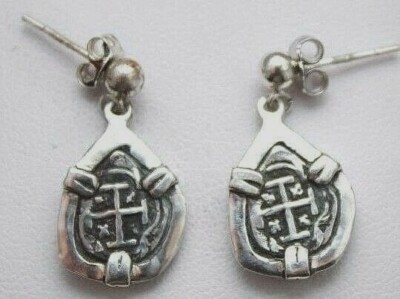 ATOCHA Münze Ohrringe 925 Sterling Silber versunkener Schatz Schmuck 