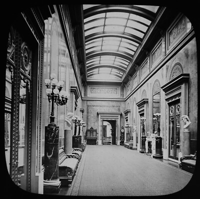 Magische Laternenfolie PROMENADE GALLERY BUCKINGHAM PALACE LONDON UM 1890 FOTO 