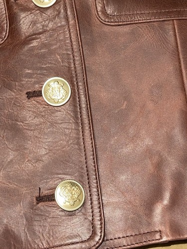 J.Crew Sz 2 Luxe Collection 100% Leather Lady Jacket In Deep Auburn Brown NWT - Picture 14 of 17