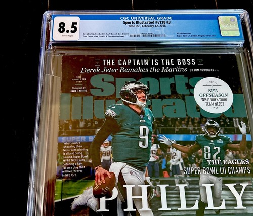 NICK FOLES RARE SPORTS ILLUSTRATED COVER 2018 SB 52 MVP PHILLY SPECIAL CGC 8.5 - Picture 2 of 3