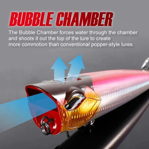 1pc 190mm129g15cm86g12cm41g Top water Popper Bubble Jet surface lure for GT Tuna - Imagen 6 de 15