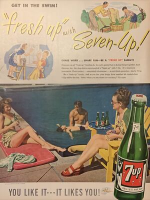 1947 vintage 7Up soda print ad. 
