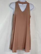 FOREVER Women’s Sz S Pink Keyhole Sleeveless 1 Button back Shift Dress