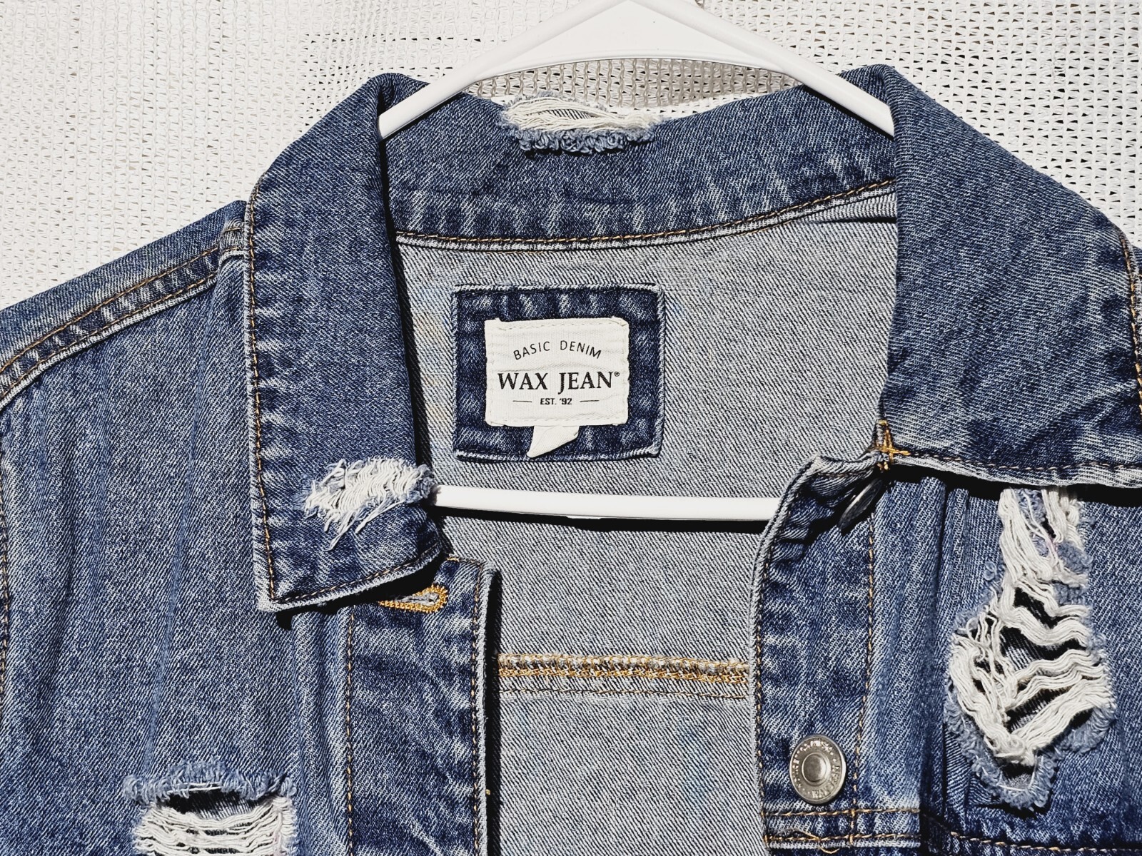 Wax Jean Jacket_  SIZE: Medium Blue Basic Denim B… - image 5