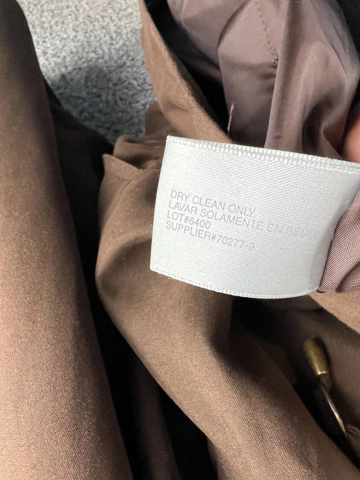 Abrigo Jaqueline Ferrar Marrón Doble Pecho Cintura Ajustada Para Mujer Talla Mascota Mediana Foto 4 de 4