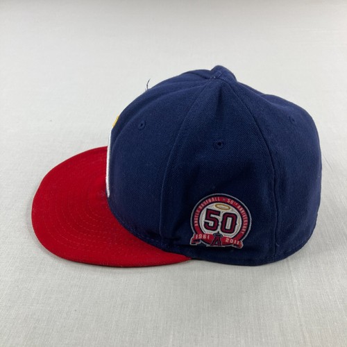 Anaheim Angels Hat Mens Fitted 7 3/8 Blue Red New Era Cool Base Baseball Cap ^ - Picture 5 of 12