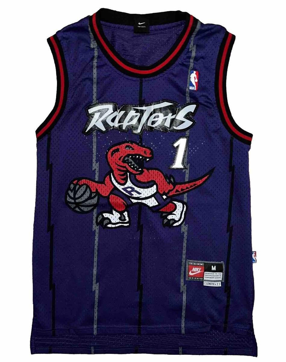 Vtg Y2k Nike Team Authentic Toronto Raptors McGrady Pinstripe