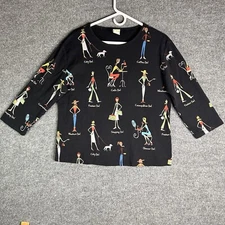 Jess & Jane Top Women’s Size Xl Fashion Girl All Over Print